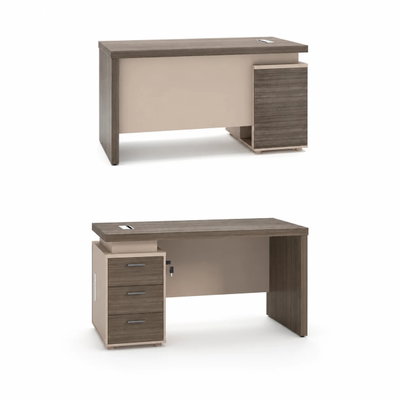 Executive desk, MDF wood, 120x60x75 cm - dark brown beige product image 3