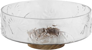 Al Saif Gallery Glass Serving Bowl, 26x26x11 cm, Wooden Base - Wooden Glass product image 2