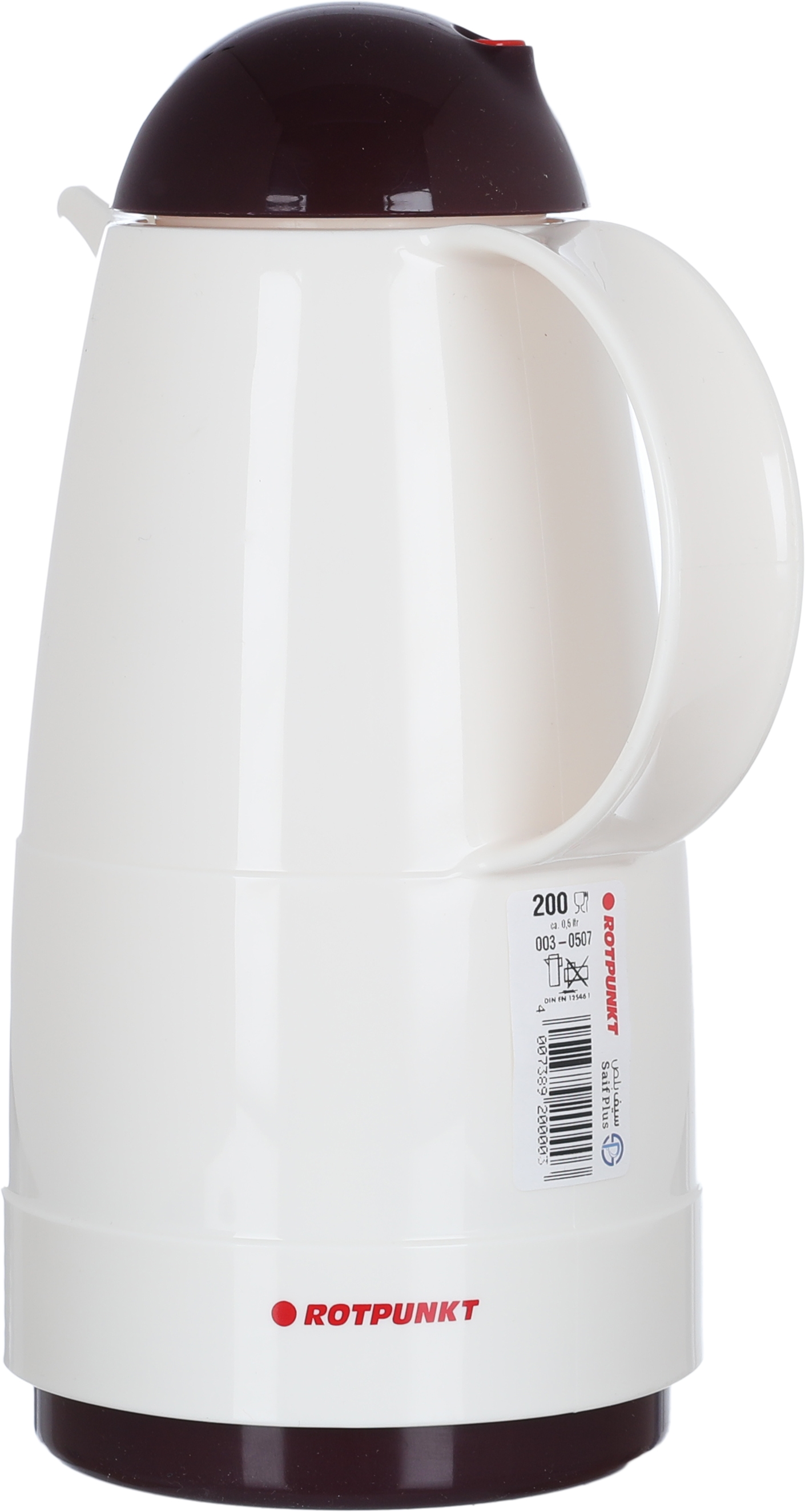 Rotpont thermos, 0.5 liters, glass inner container, plastic outer shell - white product image 4