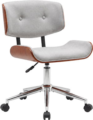 كرسي مكتب دوار معدن وخشب، 88×50×40 سم - رمادي فاتح product image 2