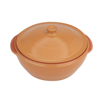 Corzana Pottery Bowl with Lid, 24 cm, Round, Spanish - Brown product image 5