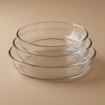 طقم صينية زجاج بايركس السيف غاليري، 3 حبات - شفاف product image 1