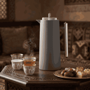 Glory Lean Thermos, 1 Liter, Glass Inner Container, Push Button, Matte Nickel Handle - Dark Grey product image 2