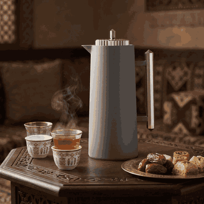 Glory Lean Thermos, 1 Liter, Glass Inner Container, Push Button, Matte Nickel Handle - Dark Grey product image 2