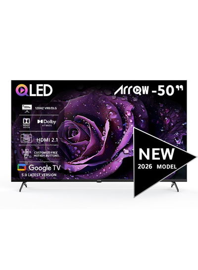 ARRQW RO-50LCQ120 50-inch Frameless Smart TV, QLED, 4K UHD, Google TV System - Black product image 6