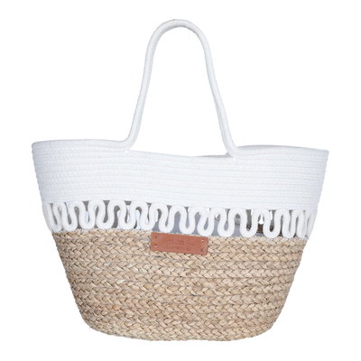 Al Saif Gallery wicker thermos bag, 48 x 38 cm - white beige product image 2