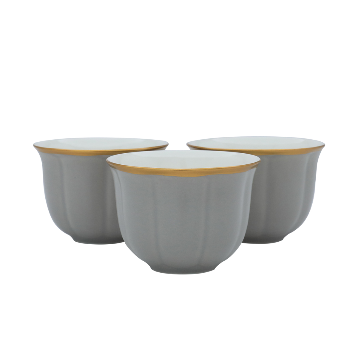 Al Saif Gallery Porcelain Arabic Coffee Cups Set, 80 ml, 12 Pieces - Gray product image 3
