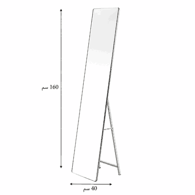 مراية ستاند زجاج، 160×40 سم، ستاند معدن - فضي product image 3