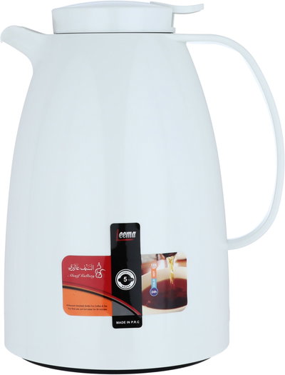 Al Saif Gallery Lima thermos, 1.5 liters, compressor, thermal glass inner container, plastic outer shell - white product image 2