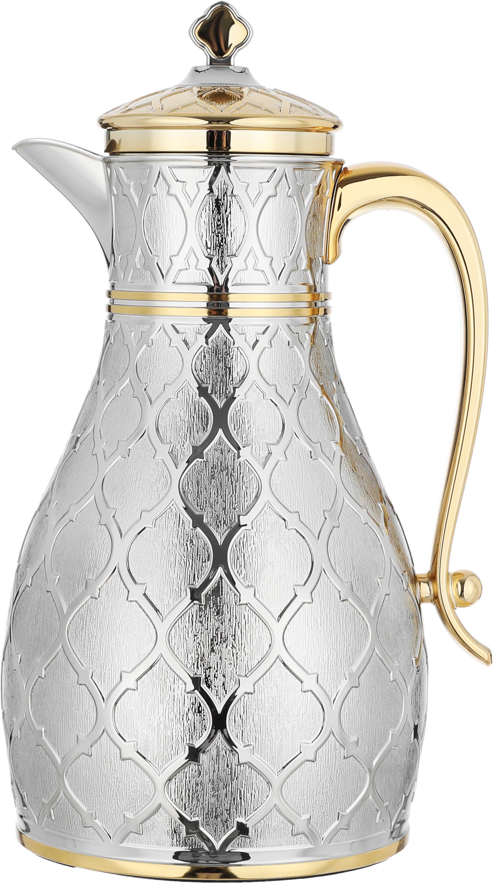 Al Saif Gallery Nahla Steel thermos Set, 1/0.75 Liter, 2 Pieces - Silver product image 2