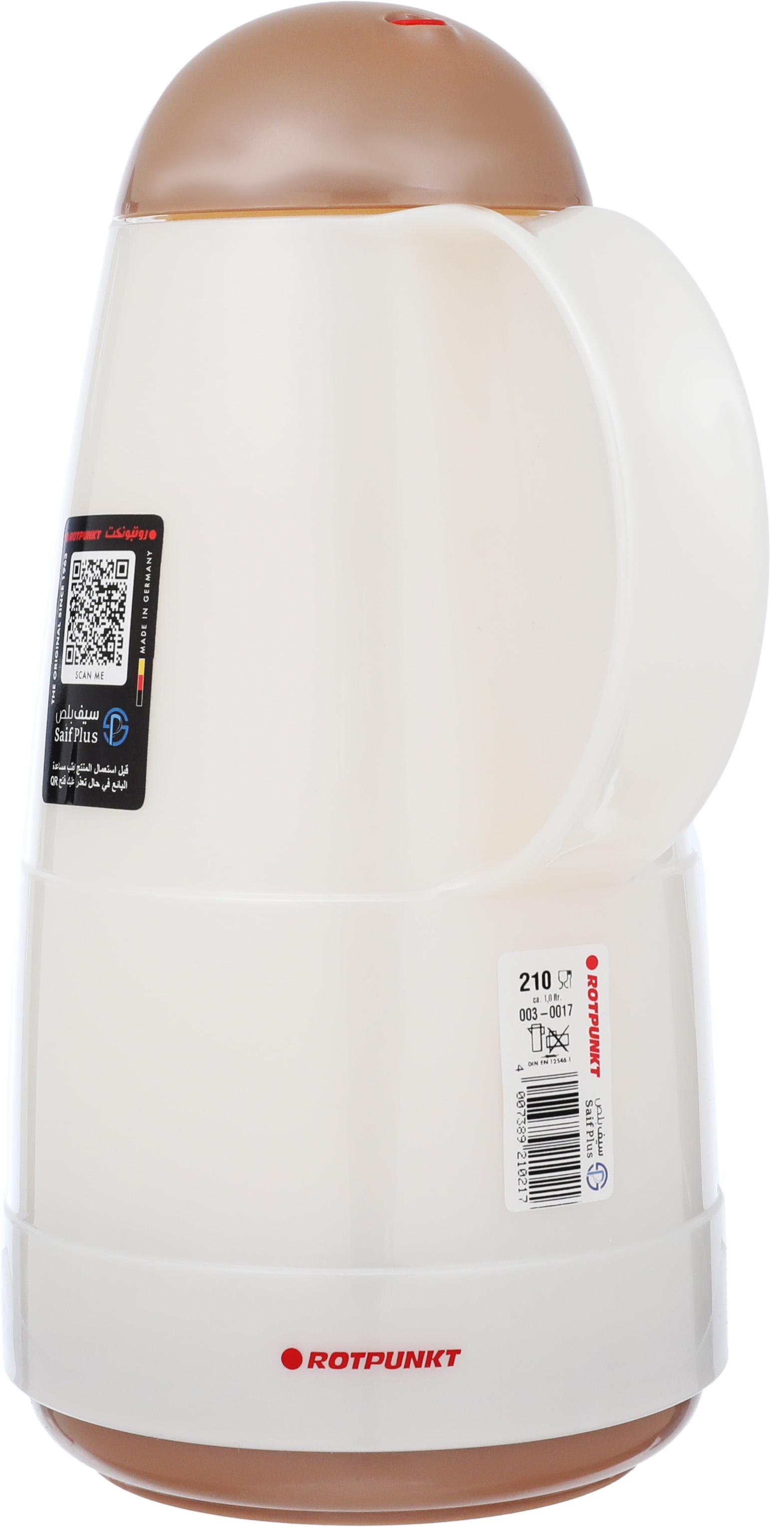 Rotpont thermos, 1 liter, plastic outer, glass inner container, plastic outer shell - white brown product image 4