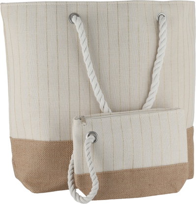 طقم شنطة قماش السيف غاليري، 2 قطعة، 38x15x35 سم - كريمي product image 5