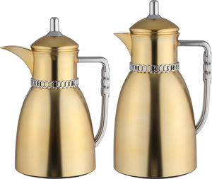 طقم ترامس بيان السيف غاليري، 0.7 / 1 لتر، 2 قطعة، حافظة داخلية زجاج حراري، يد فضي - ذهبي مطفي product image