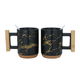 طقم مج بورسلان السيف غاليري، 4 قطع، منقوش ذهبي - أسود product image 1