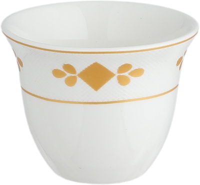 طقم فناجين قهوة سعودي بورسلان السيف غاليري، 12 قطعة، منقوش - أبيض ذهبي product image 2