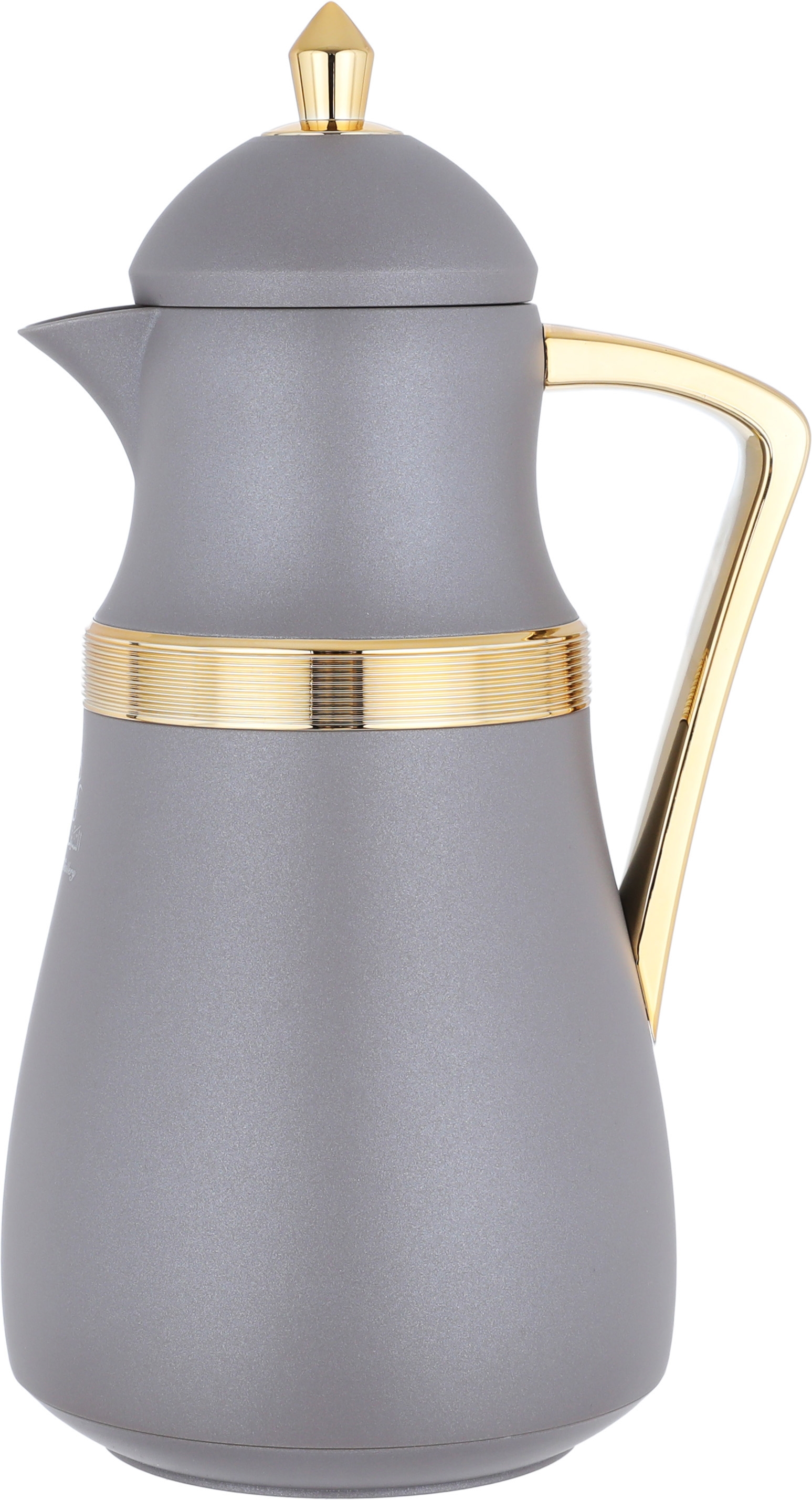 Al Saif Gallery Najd thermos set, 1 liter, thermal glass inner shell, plastic outer shell, 2 pieces - golden cappuccino product image 2