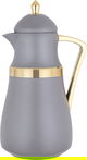 Al Saif Gallery Najd thermos set, 1/1 liter, thermal glass inner shell, plastic outer shell - golden cappuccino product image 2