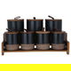 طقم علب بهارات مع ستاند بورسلان السيف غاليري، 7 قطع - اسود product image 1