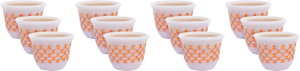 طقم فناجين قهوة اركوبال السيف غاليري، 12 قطعة - ابيض برتقالي product image