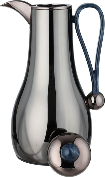 طقم ترامس غيم السيف غاليري، قطعتين، 1/1 لتر، حافظة داخلية زجاج، يد زرقاء - اسود لامع product image 5