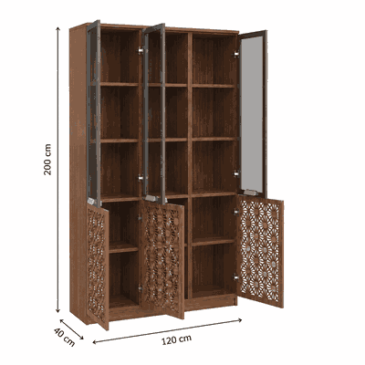 دولاب ملفات خشب، 200×120×40 سم - خشبي غامق product image 3