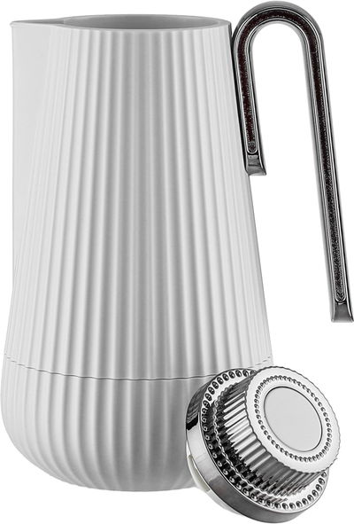 Glory Sumo Thermos, 1 liter, nickel handle, glass interior, push-button - light gray, glossy black product image 4