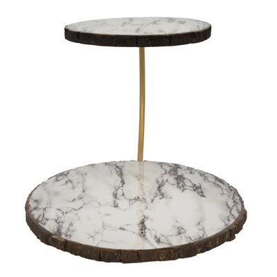 Al Saif Gallery Wooden Serving Plate, Round - White product image 3