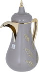 Al Saif Gallery Salma thermos set, 1 liter, golden pattern, thermal glass inner shell, plastic outer shell - Cappuccino product image 3