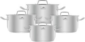 طقم قدور بوهارا ستاينلس استيل السيف، 8 قطع - فضي  product image 2