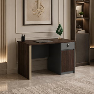 مكتب إداري خشب MDF، 120x60x75 سم - بني غامق رمادي product image