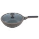 Robust Granite Frying Pan, 30 cm, deep, with glass lid - brown product image 2