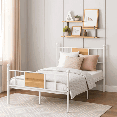 سرير حديد، 40×120×190 سم - أبيض product image 2