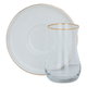 طقم بيالات شاي زجاج السيف غاليري، مع الصحن، 12 قطعة - شفاف product image 1