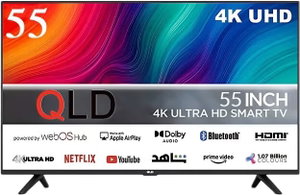 تلفزيون سمارت بدون اطار اركيو، 50 بوصة، 4K UHD، شاشة QLED، نظام جوجل، ريموت كنترول، RO-50LCQ120 - اسود product image 2