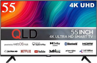 تلفزيون سمارت بدون اطار اركيو، 50 بوصة، 4K UHD، شاشة QLED، نظام جوجل، ريموت كنترول، RO-50LCQ120 - اسود product image 2