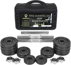 Kangaroo 1110085 Bar Weight Lifting Equipment, 120cm, 30kg - Black Silver product image