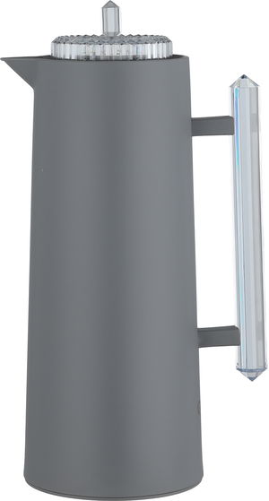 ترمس لين جلوري، 1 لتر،حافظة داخلية زجاج، ، ضغاط، يد شفاف - رمادي product image