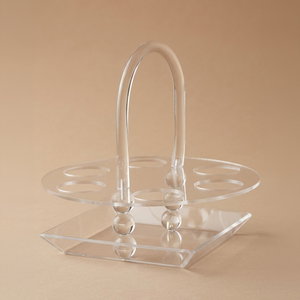 Al Saif Gallery Acrylic Cup Holder, 24x24x26 cm, Six Compartments, Round - Transparent product image
