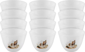 Al Saif Plus Porcelain Arabic Coffee Cup Set, 12 Pieces, Camel Pattern - White product image