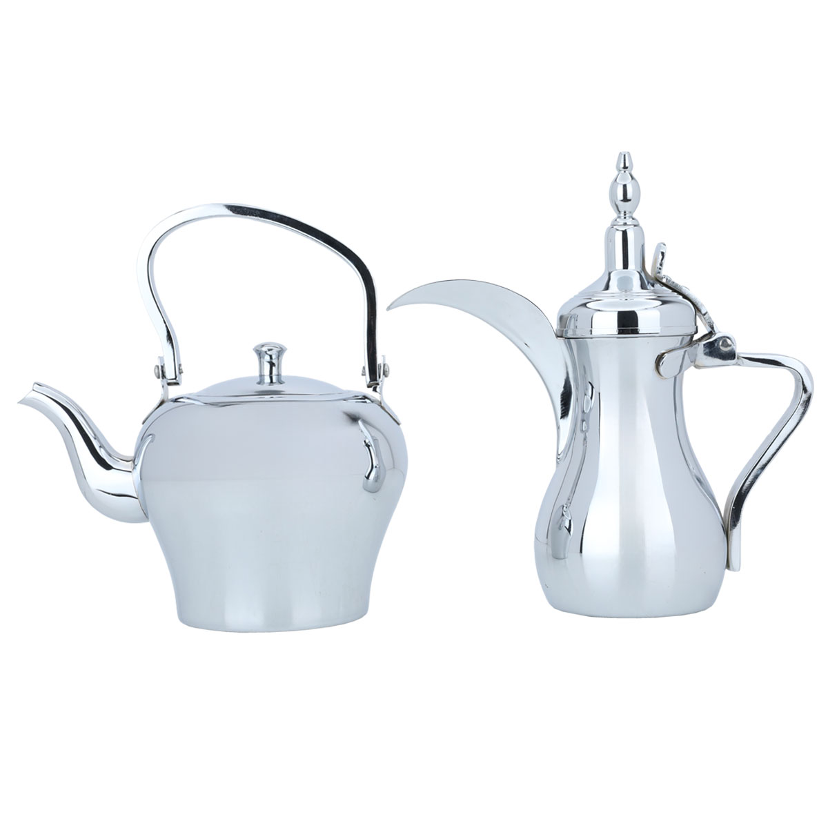 طقم دلة سليمان استيل السيف غاليري، 0.9 /1.6 لتر، 2 قطعة - فضي product image