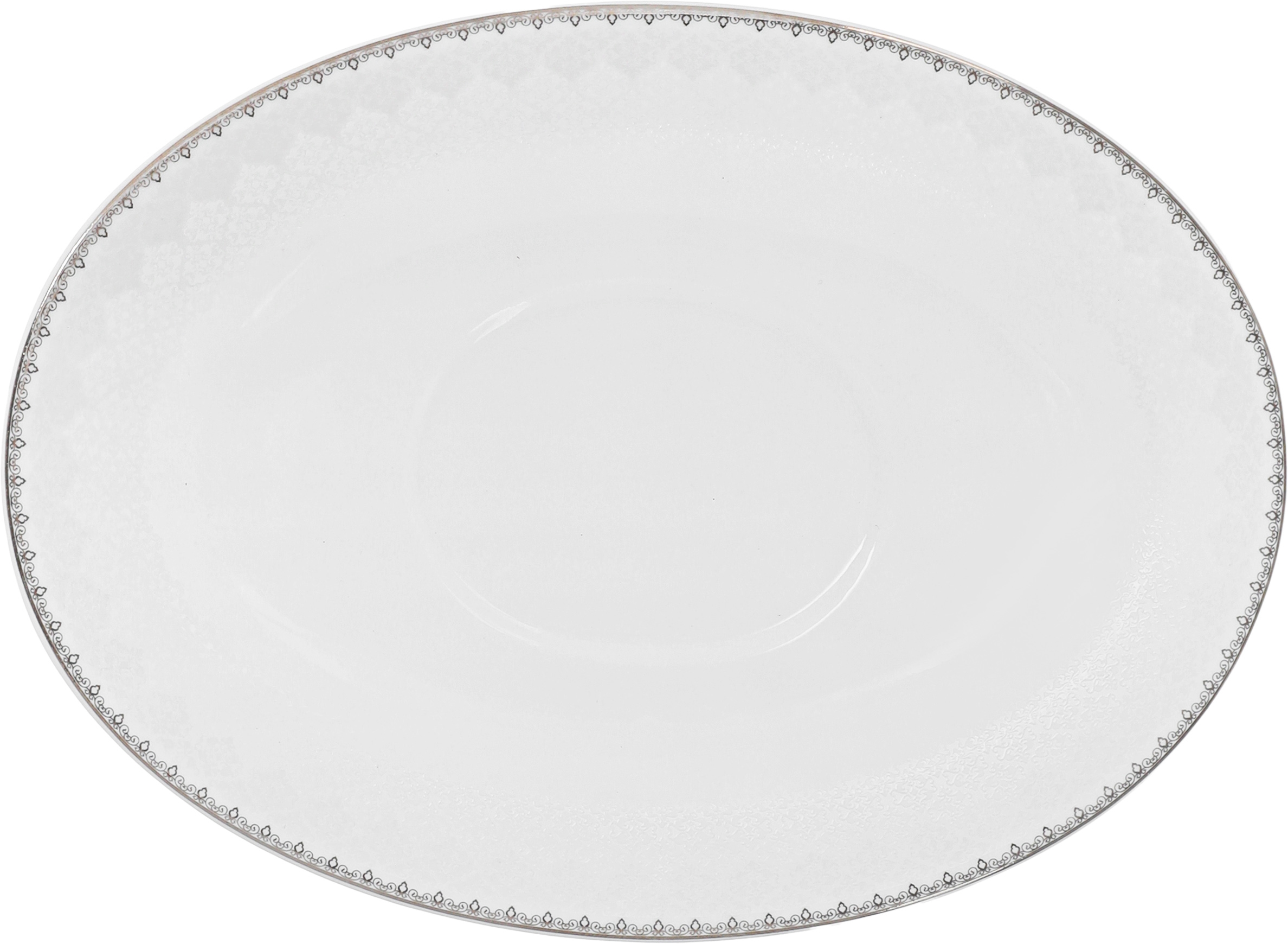 طقم سفرة بورسلان دانيا، 77 قطعة - ابيض فضي product image 16