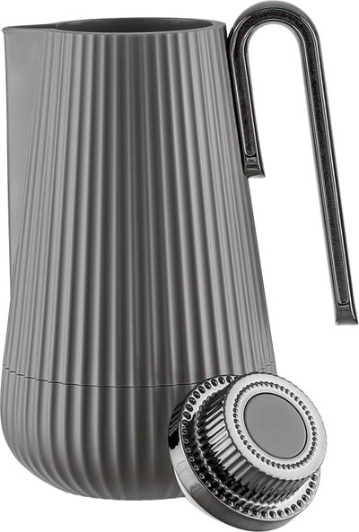 Glory Sumo Thermos, 1 liter, nickel handle, glass interior, pump - glossy black cappuccino product image 5
