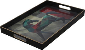 Al Saif Gallery Plastic Serving Tray Set, 2 Pieces, Horse Pattern - Multicolor product image 2