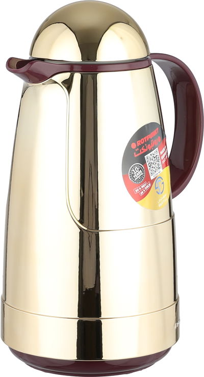 ترمس روتبونكت، 1 لتر، حافظة داخلية زجاج، هيكل خارجي بلاستيك - ذهبي عنابي product image 3