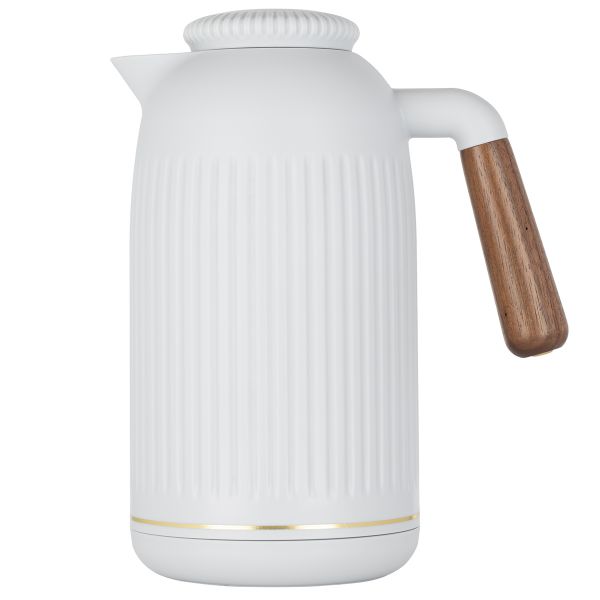 Everest Jayda Thermos, 1 liter, thermal glass inner shell, plastic outer shell - white product image 2