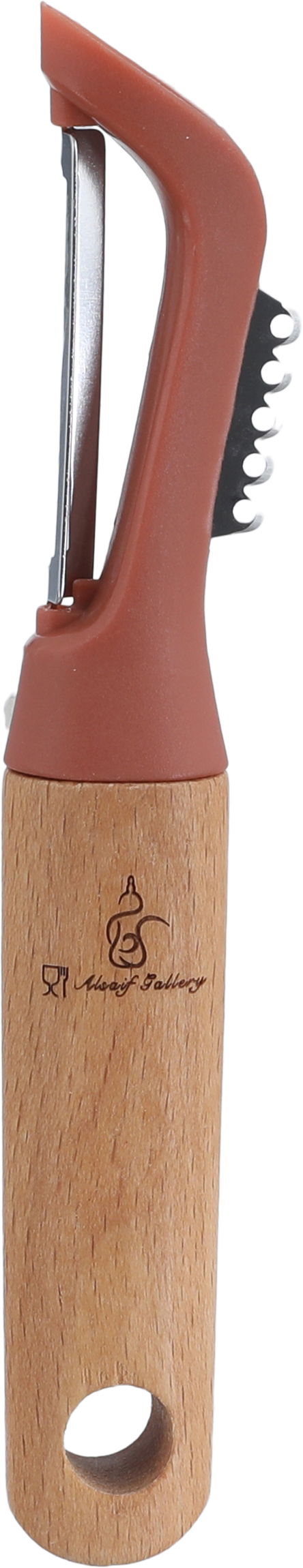 قشارة طعام متعددة الاستخدام استيل بلاستيك السيف غاليري، 17×3.5 سم، يد خشب - طوبي product image 2