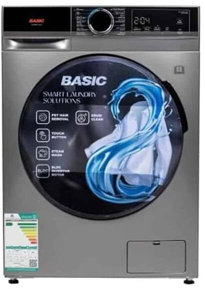 Basic BAWMDF-M130S Automatic Washing Machine, 13 kg, Front Loading, 16 Programs, Digital Display - Gray product image 2