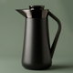 Al-Saif Gallery Al-Huda Stainless Steel Thermos, 0.7 Liter, Dark Wooden Handle, Self-Service, Push-Button - Glossy Black product image 1