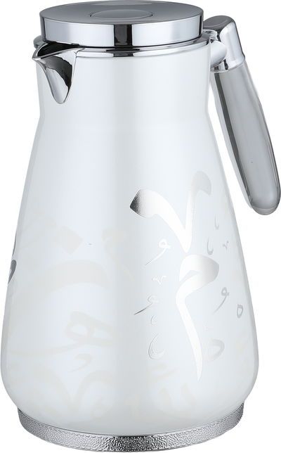 طقم ترامس نقوش السيف غاليري، 0.75 / 1 لتر، 2 قطعة، حافظة داخلية زجاج، هيكل خارجي أستيل، ضغاط، يد شفاف - أبيض لؤلؤي فضي product image 4