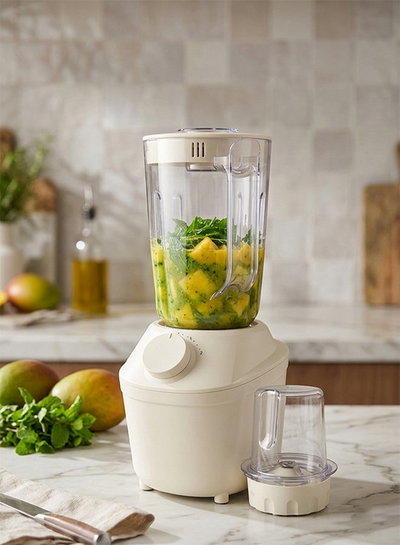 خلاط كهربائي و مطحنة تايفون، 650 واط، 1.8 لتر، TY-02-001 W - ابيض product image 4